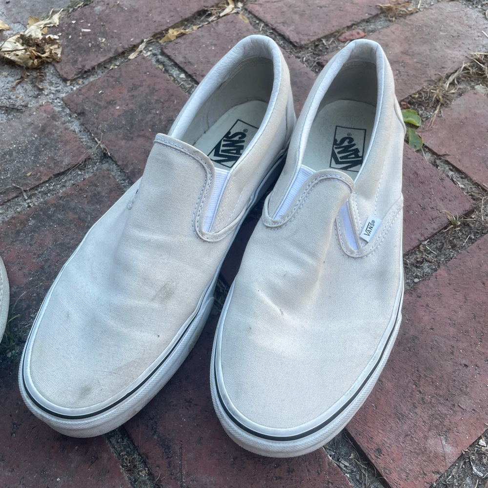 Off white vans slip on